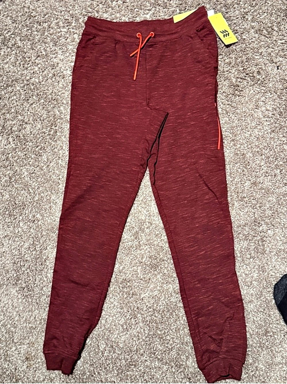 All in Motion  Men's Polyester Joggers Burgundy Large 12/14 NWT